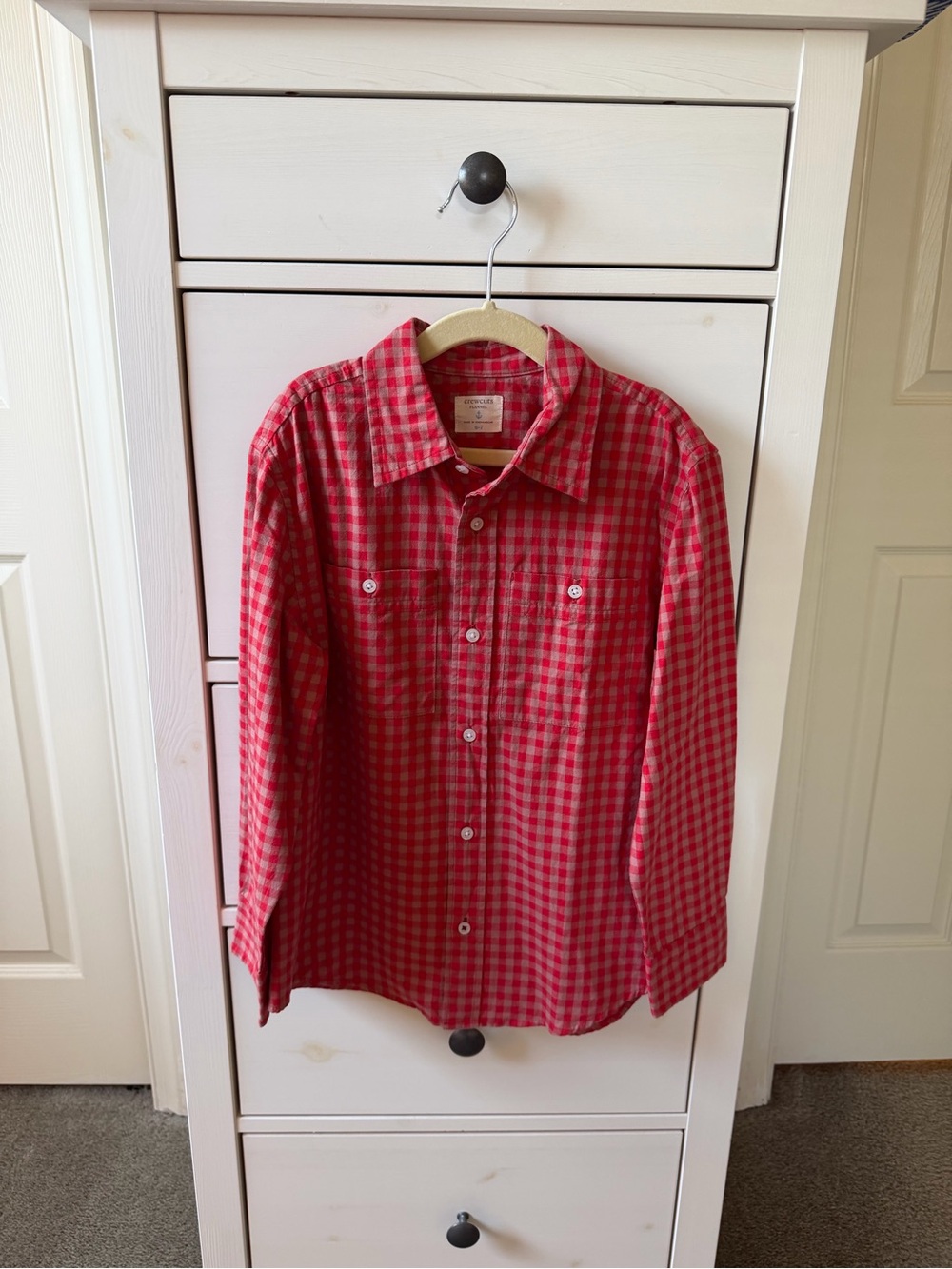 JCrew Crewcuts Red Gingham Button-Down Shirt
